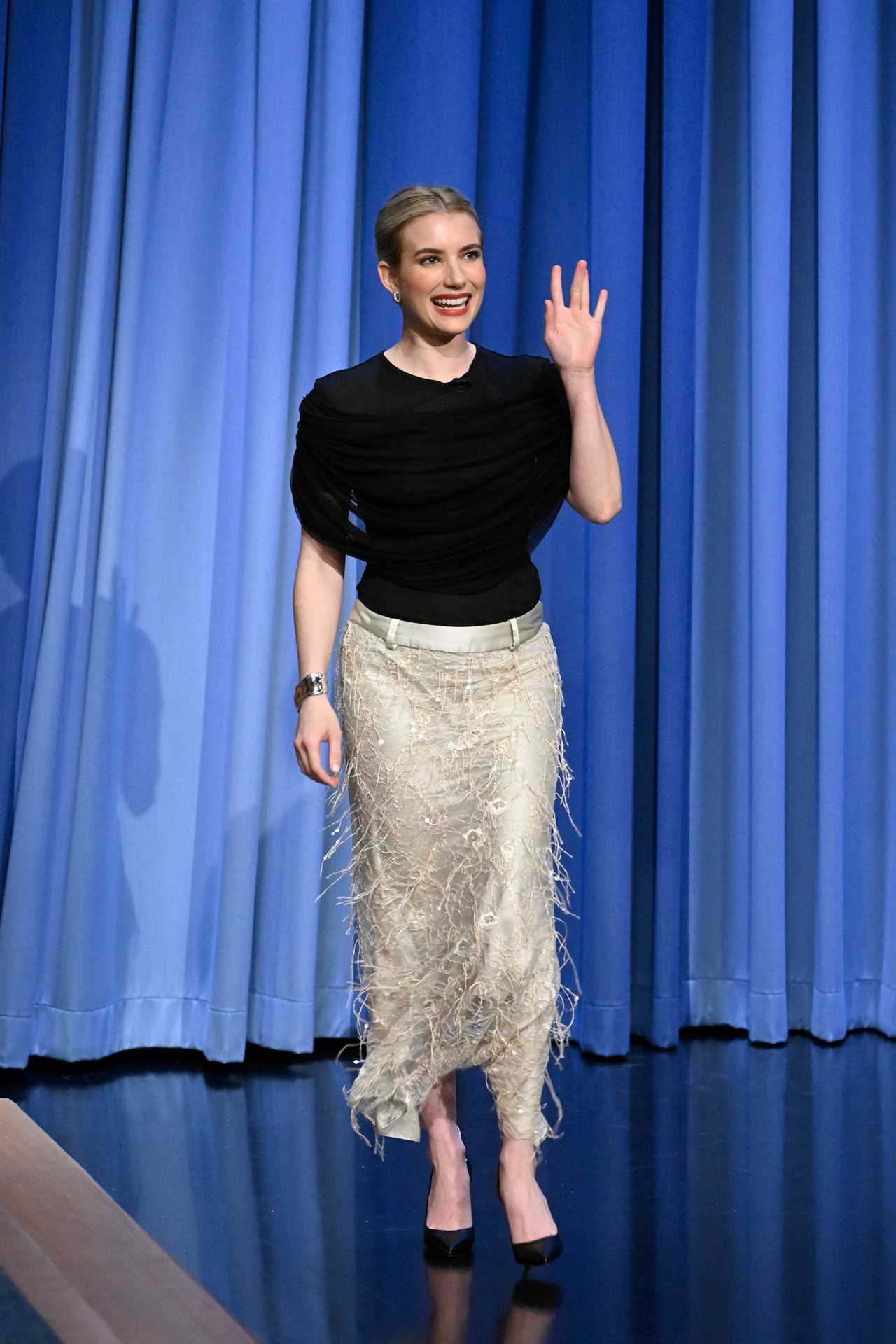 Emma Roberts appears on "The Tonight Show starring Jimmy Fallon" in New York City.