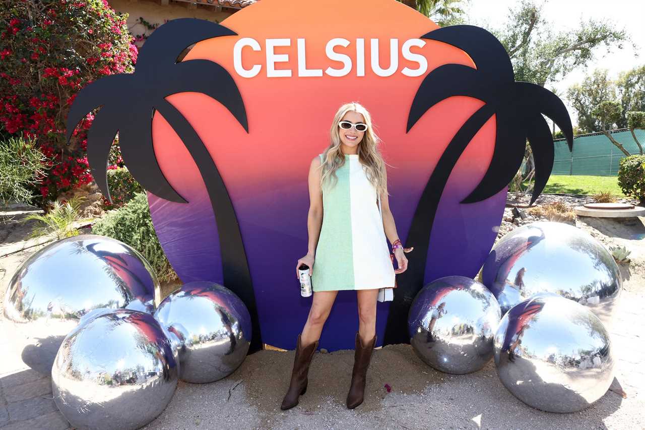 Emma Roberts attends a Celsius event at Coachella.