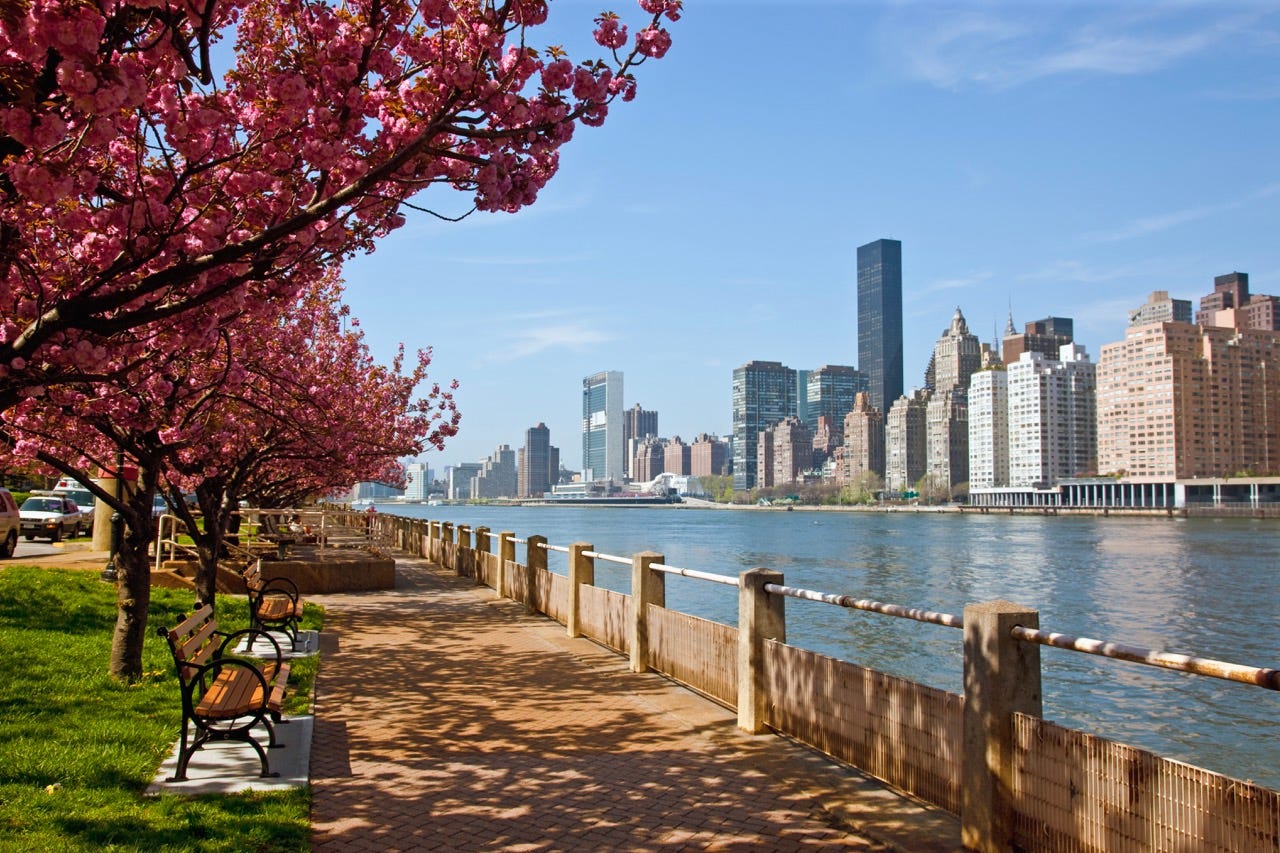 The east river from Roosevelt Island