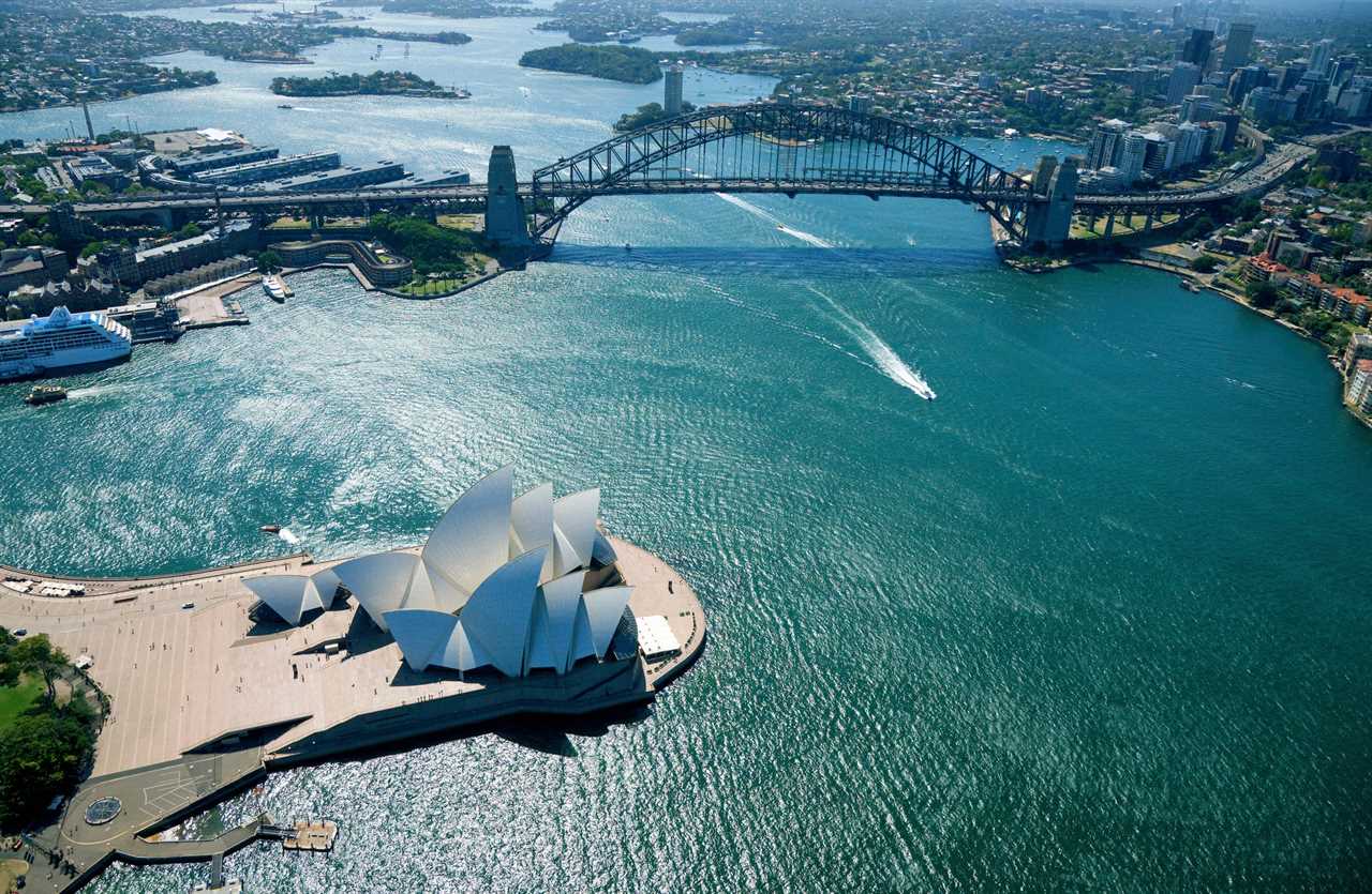 Aerial view of Sydney Harbor, Australia