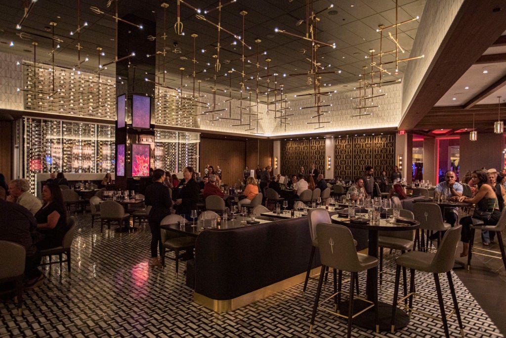 General view of the atmosphere at Hell's Kitchen Restaurant at Harrah's Resort Southern California on August 12, 2022