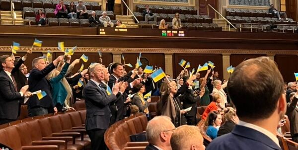 WATCH: Democrat Representatives Wave Ukrainian Flags on House Floor After Voting to Give Them Another $60.8 Billion