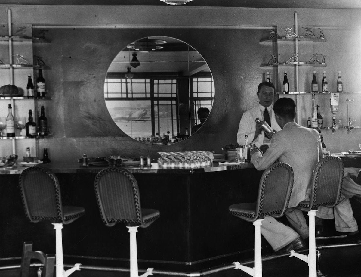 A bar at Heston Aerodrome in 1933.
