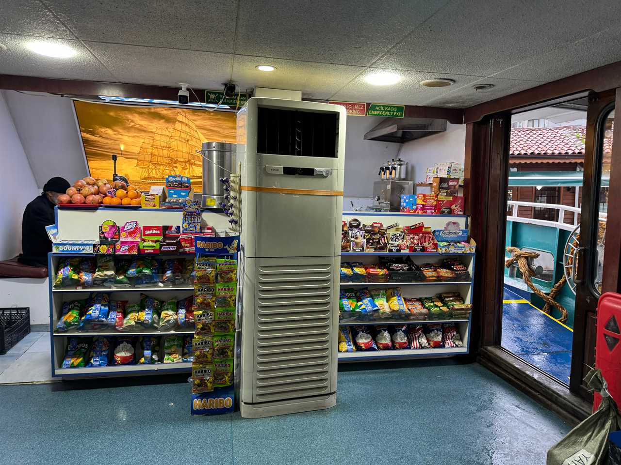 Snack kiosk on Istanbul ferry 