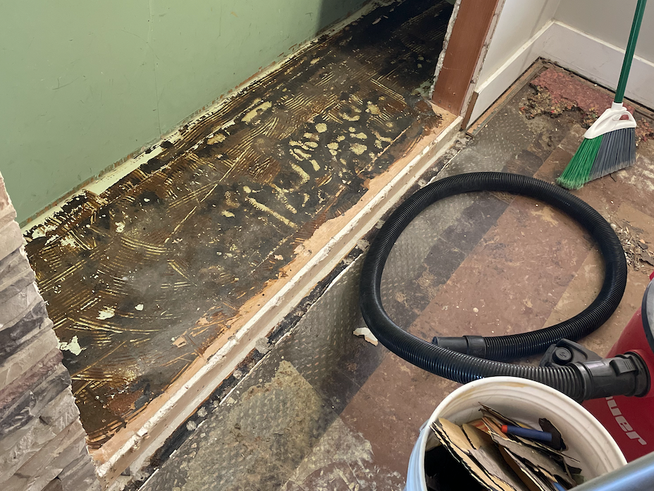 rippled up flooring in bethaney phillips' house