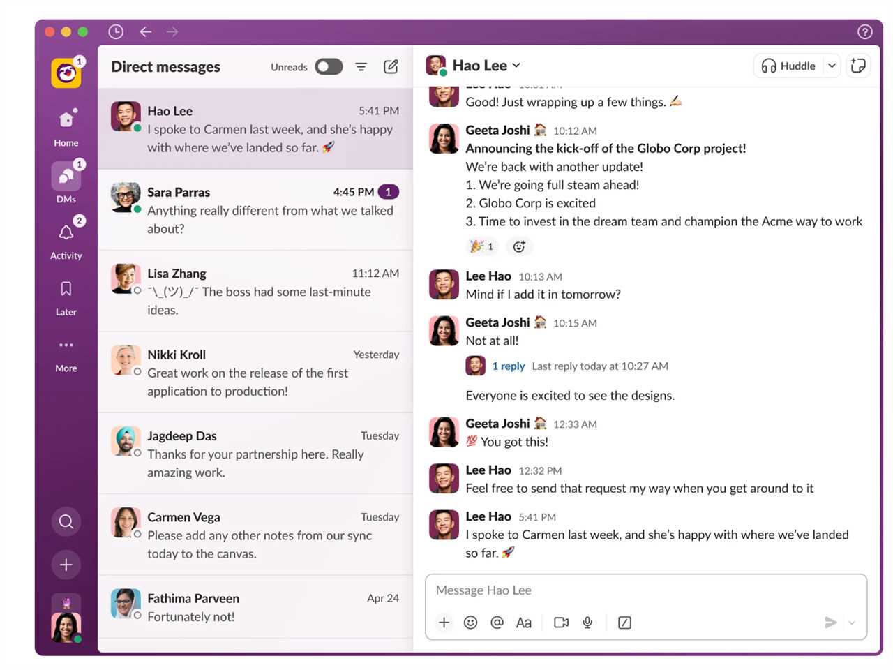 New Slack redesign