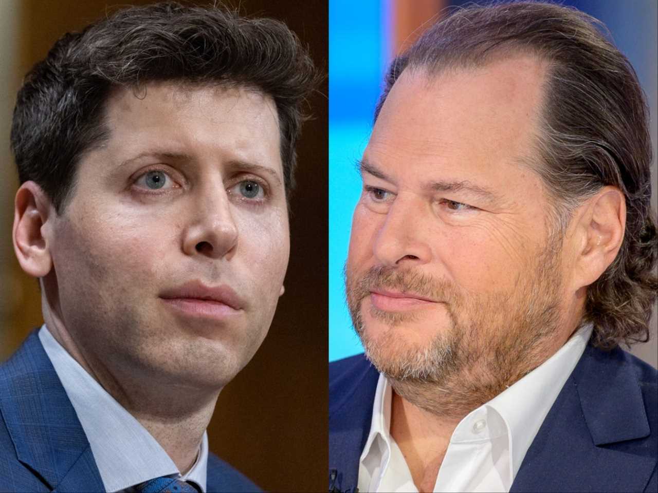 OpenAI CEO Sam Altman; Salesforce CEO Marc Benioff