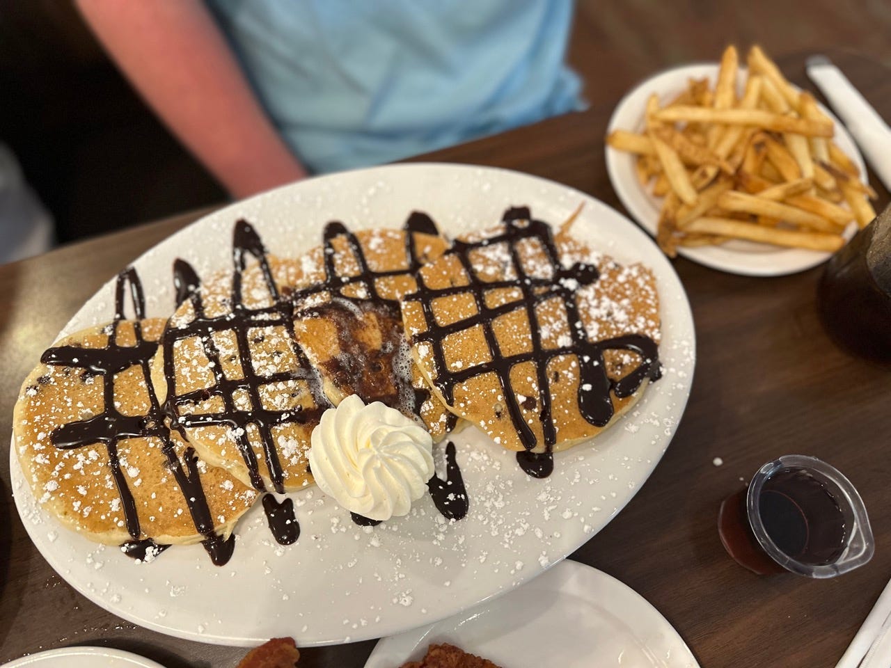 Chocolate chip pancakes at Bob Evans 