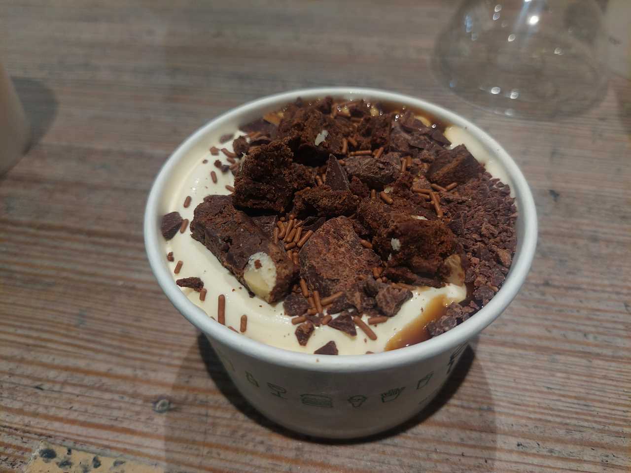 A sticky toffee pudding flavored frozen custard dessert from Shake Shack