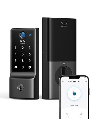 eufy Security Smart Lock C220, Fingerprint Keyless Entry Door Lock, Built-in Wi-Fi, App Remote…