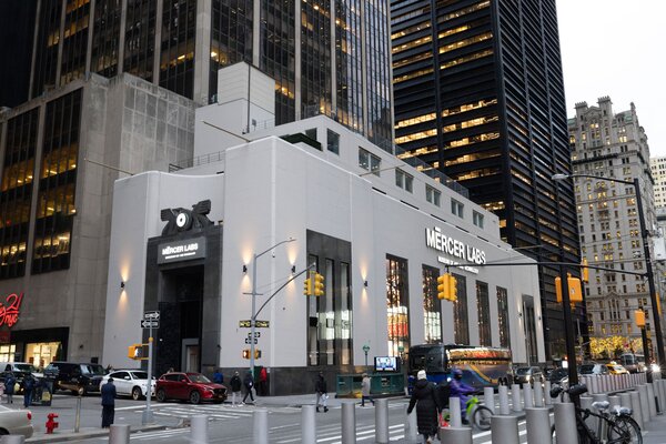 The museum's exterior on the corner of Church and Dey Streets in the Financial District