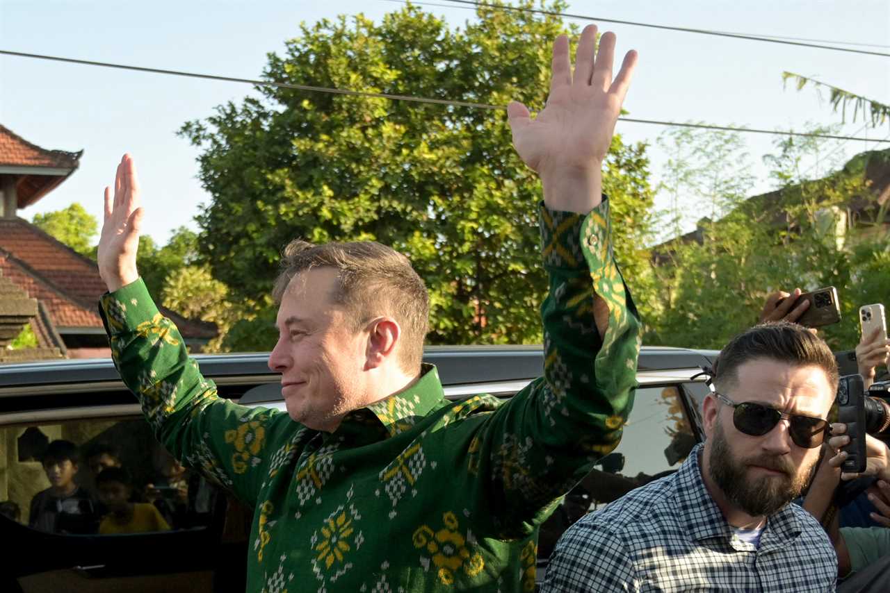 Billionaire Elon Musk was clad in a batik shirt when he launched his Starlink satellite internet service in Bali, Indonesia on Sunday.