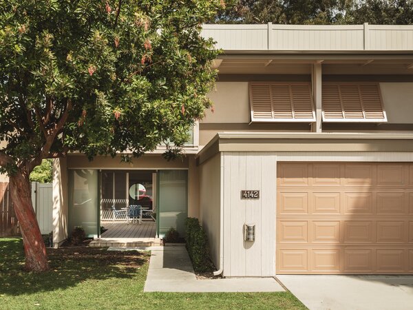 The units sit nestled on a tree-lined street in the area's coveted Los Cerritos neighborhood.