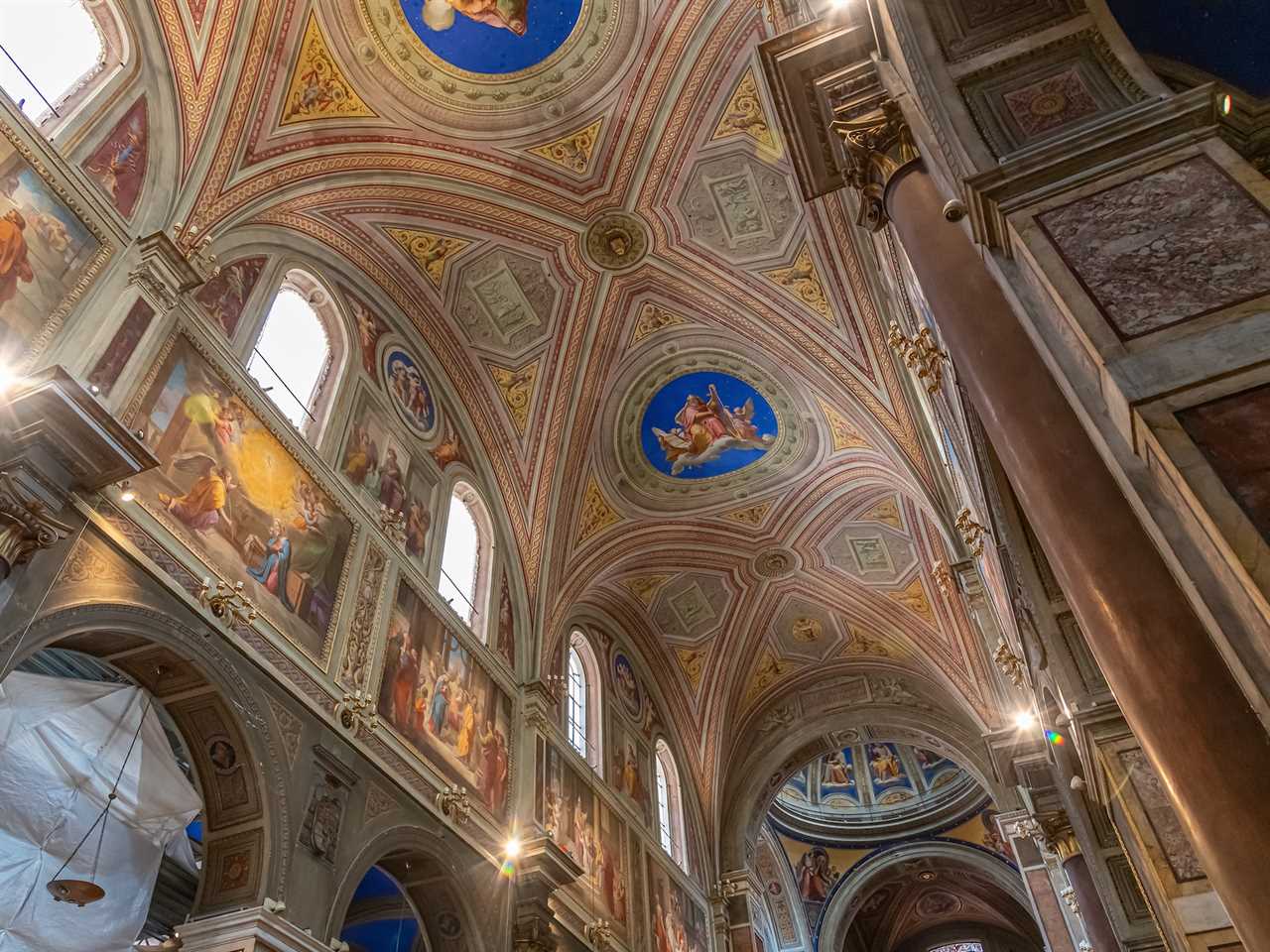 Interior View of Basilica of St. Augustine in Campo Marzio , Rome, Italy