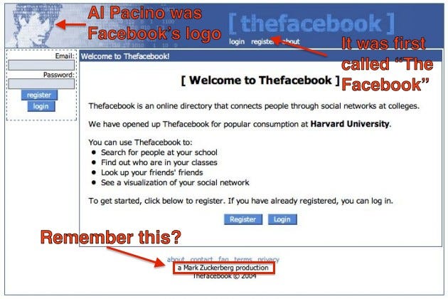 old 2004 facebook