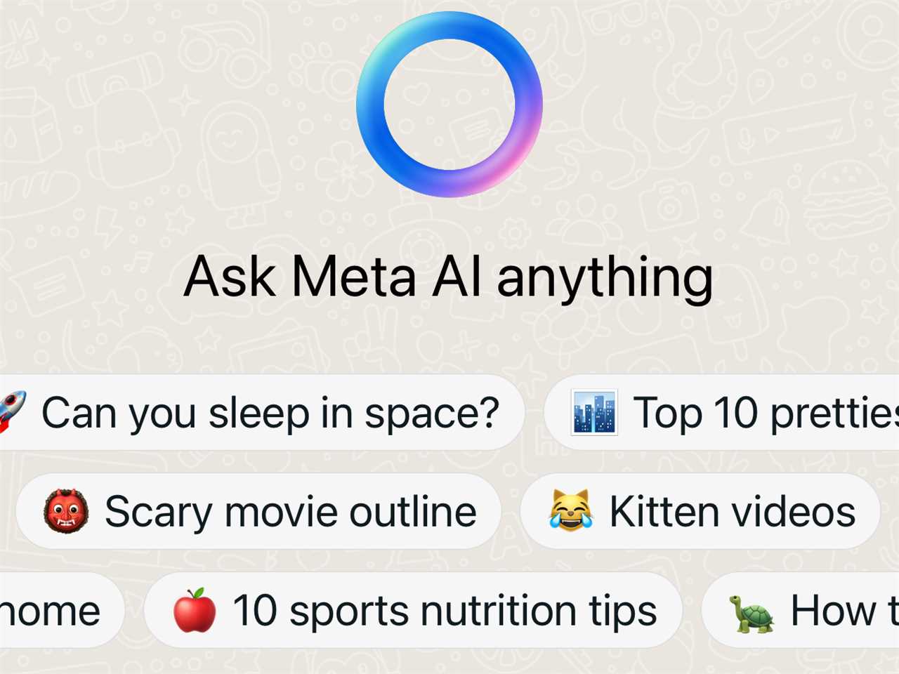 WhatsApp's meta AI search box