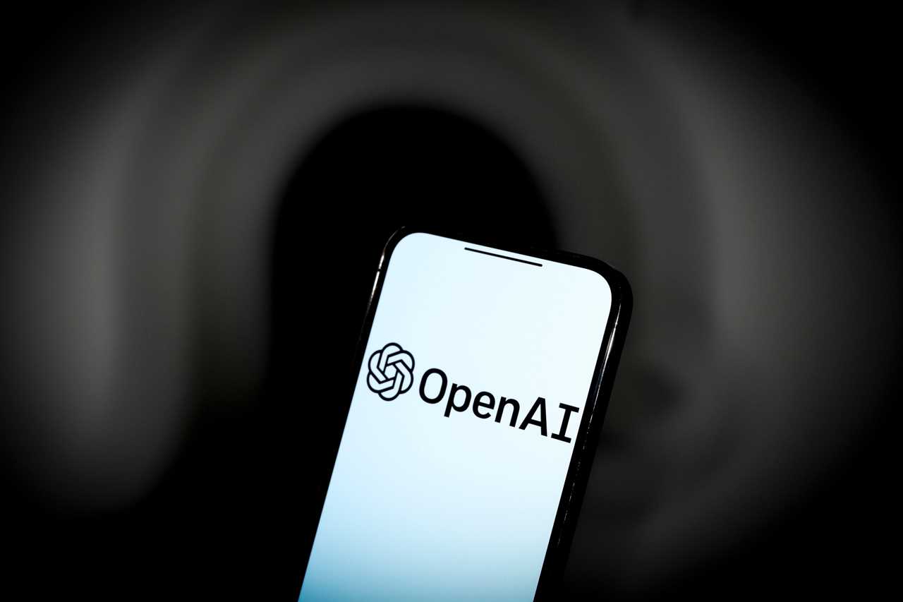 An OpenAI logo on a smartphone.