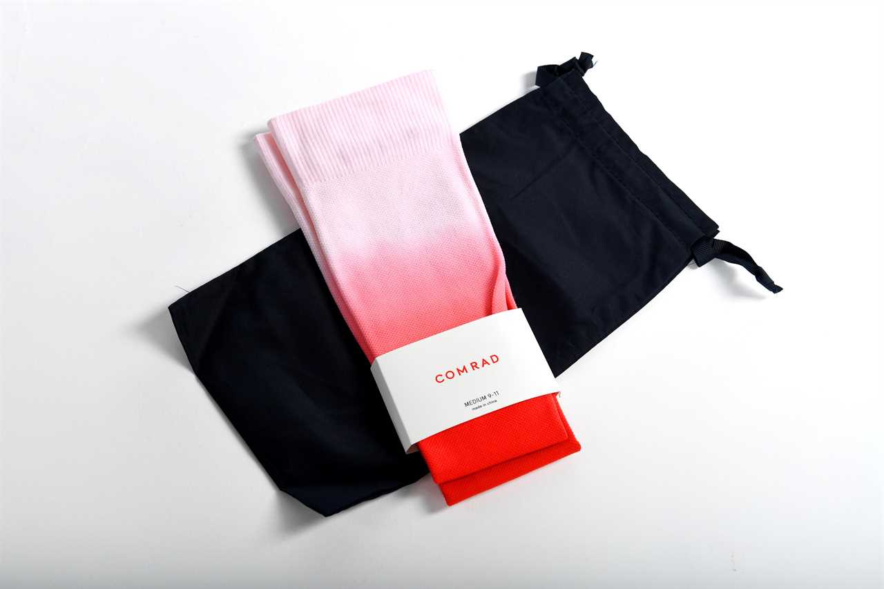 A pair of compression socks.