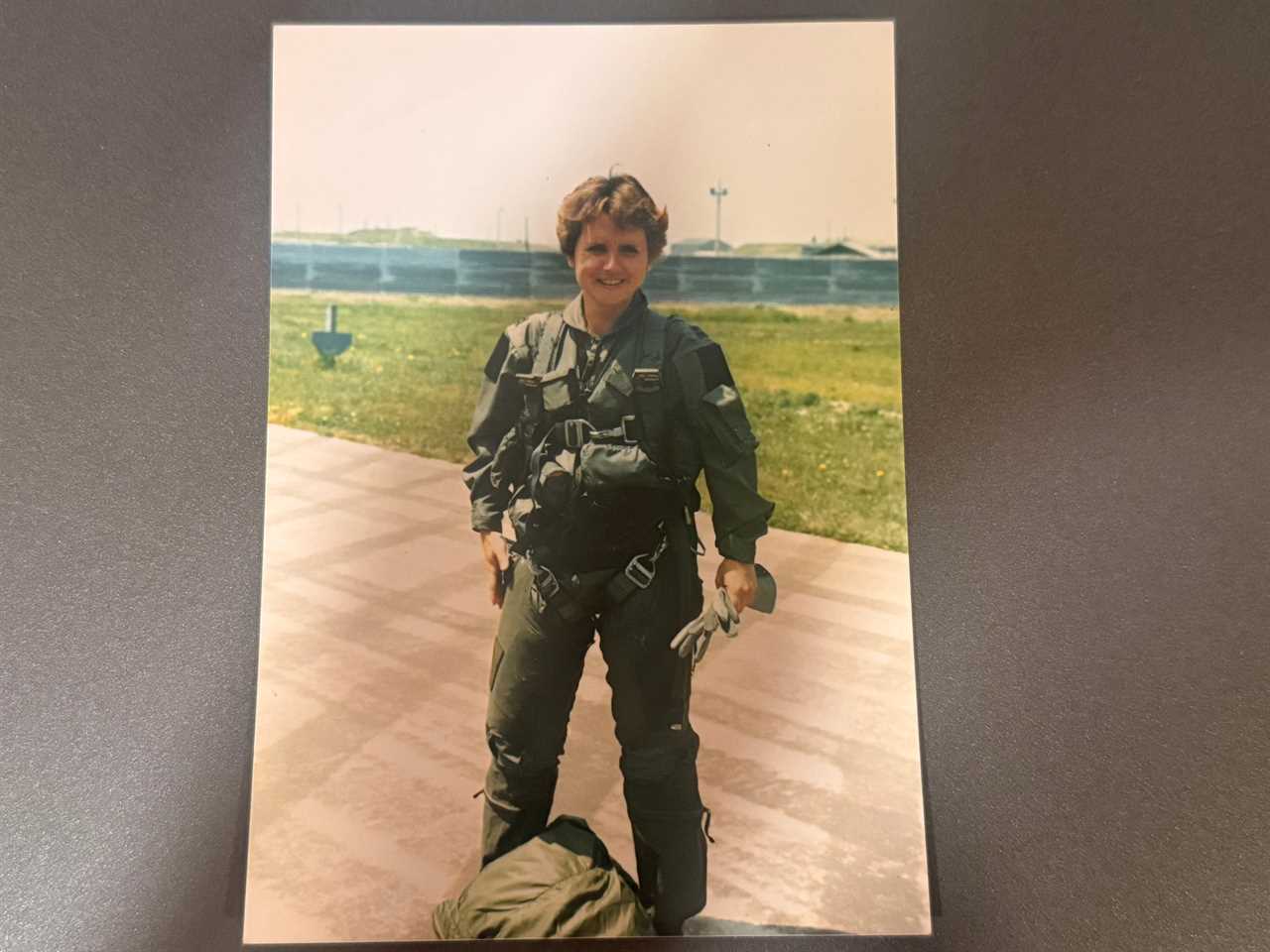 An old photo of Katherine Stinson's mom in air force attire