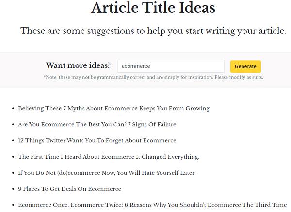 ecommerce blog title ideas