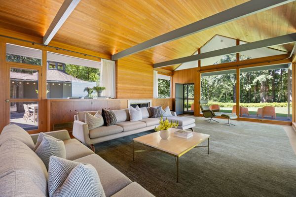 The Dramatic Octagonal Living Room Makes This $5.2M Portland Midcentury