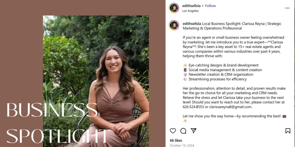 Instagram post from @edithsellsla