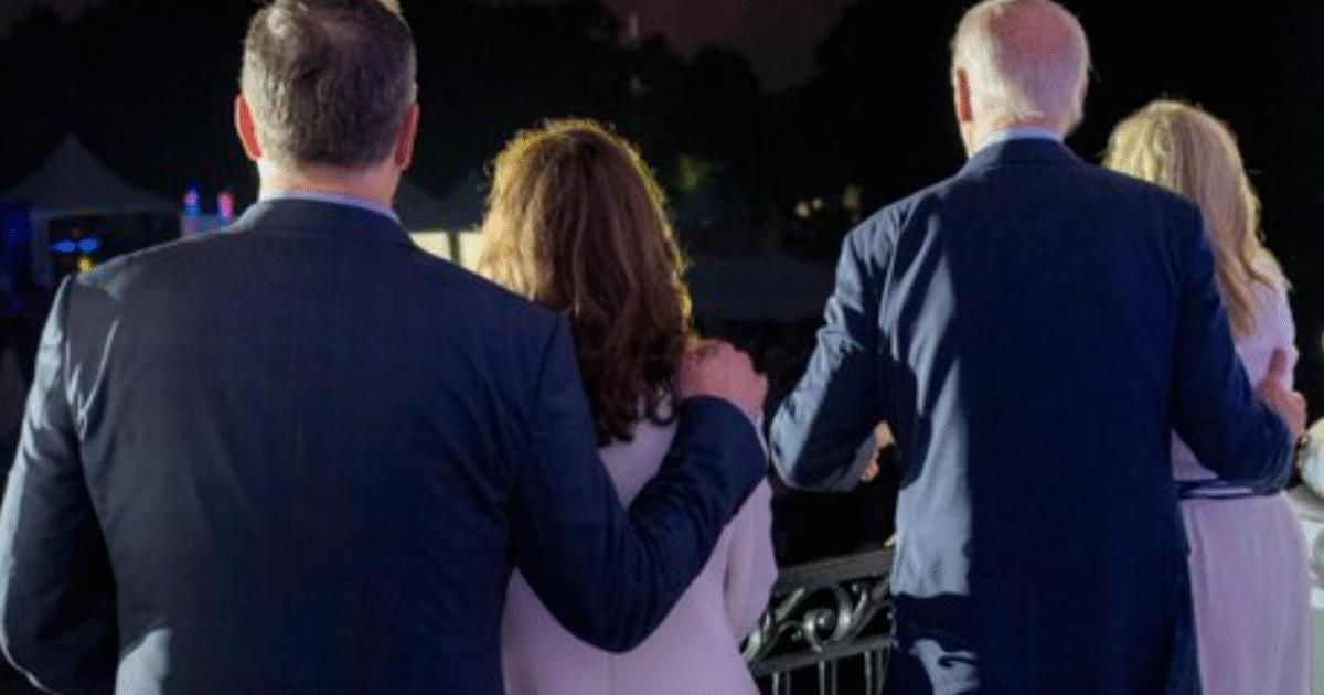 Cackling Mess Kamala Harris Crops Joe and Jill Biden Out of Her July 4th Post on X