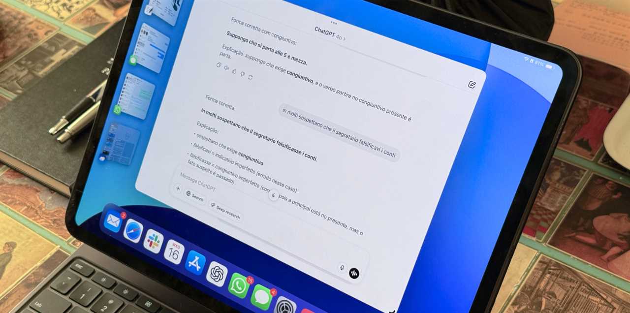 iPad Pro running ChatGPT