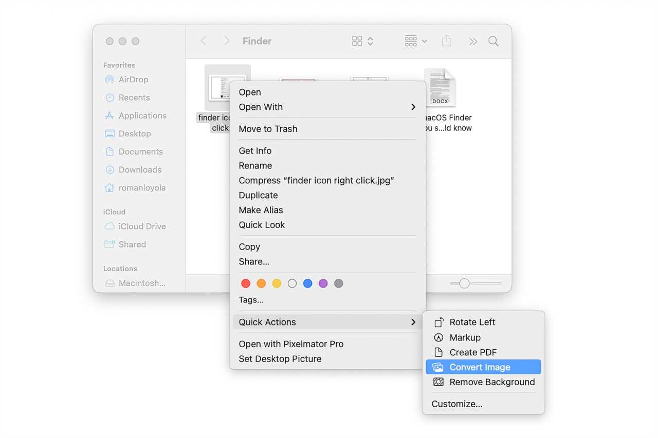 Finder Quick Actions
