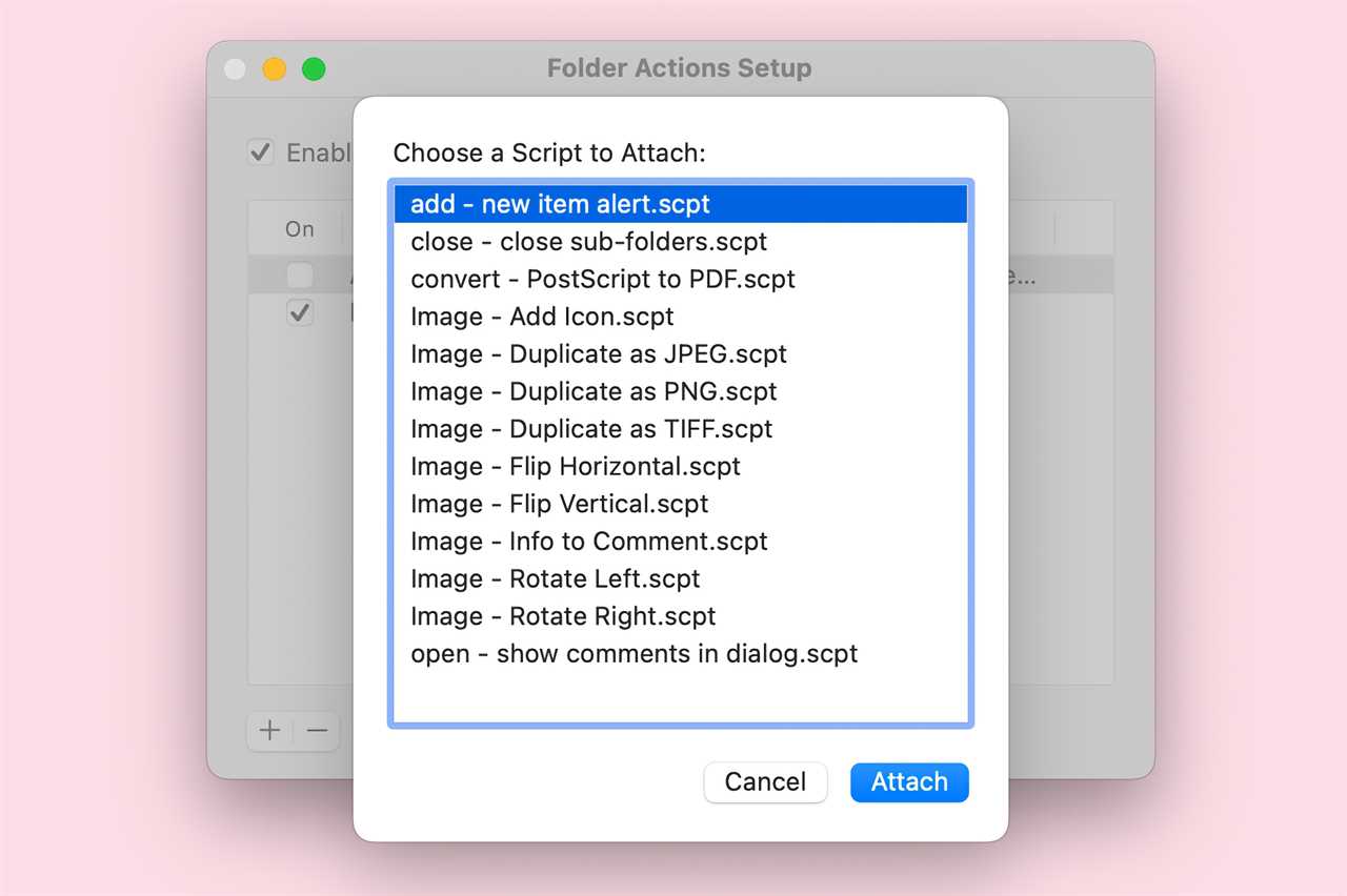 Folder Action Setup