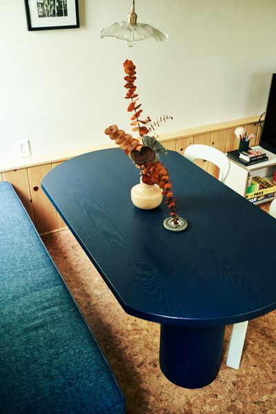 The HAY dining chairs were purchased on Craigslist from a restaurant that was going out of business.
