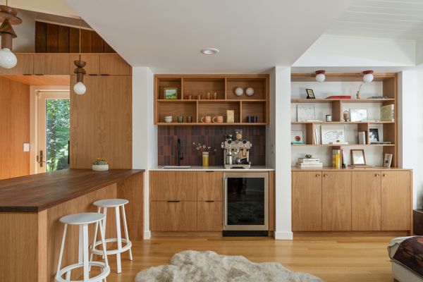 Renovated by a pair of writers, the home was designed to feel like a coffee shop and work retreat.