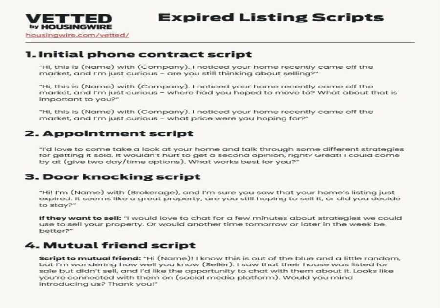 12 expired listing scripts for 2025 + best practices