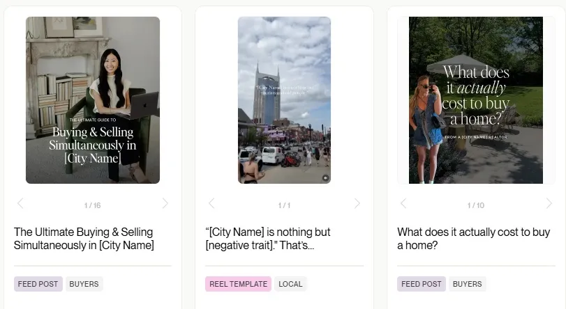 Example Coffee and Contracts post templates for social media.