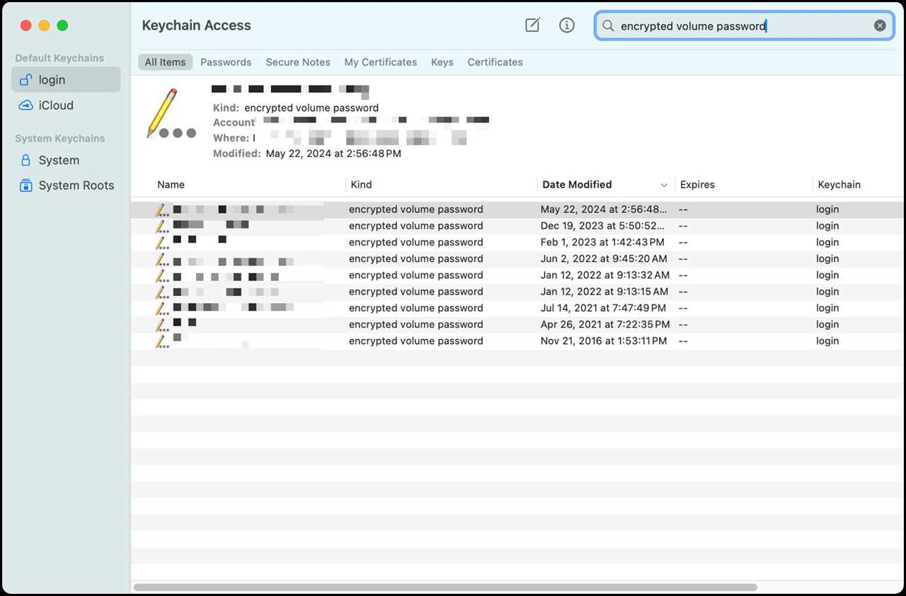 How to remove a stored password from a Mac storage device