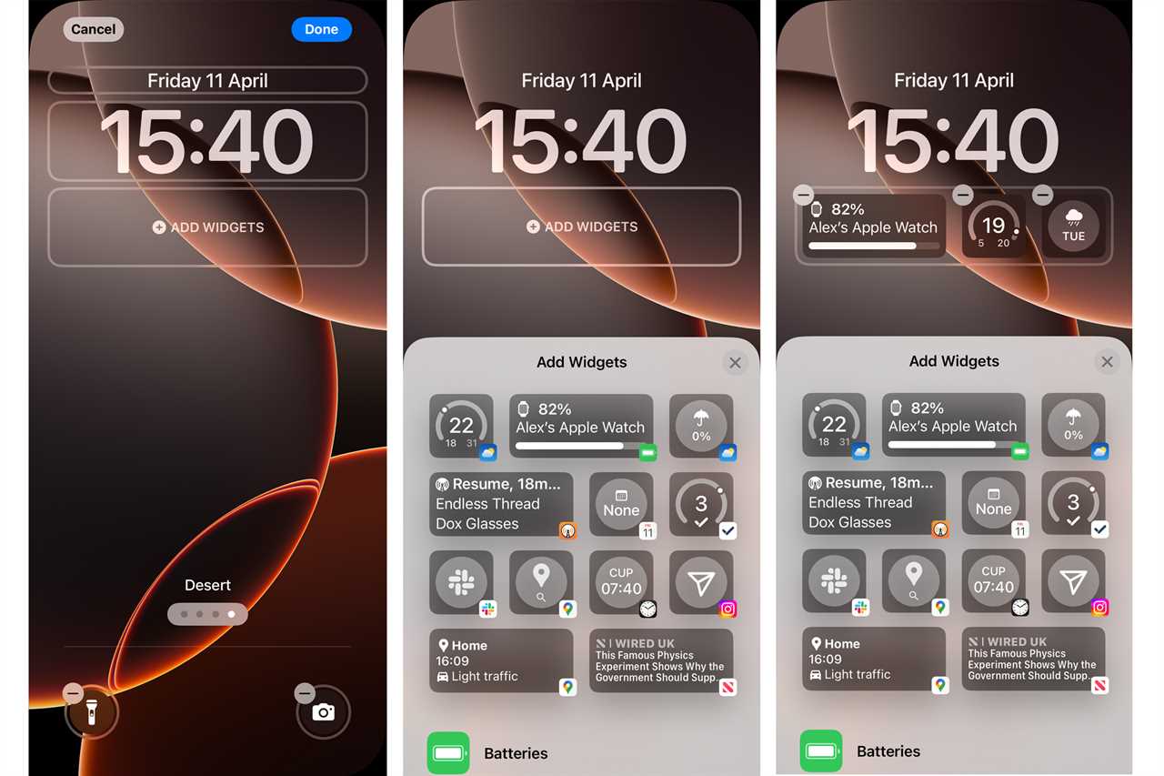 iphone settings showing how to add a lock screen widget