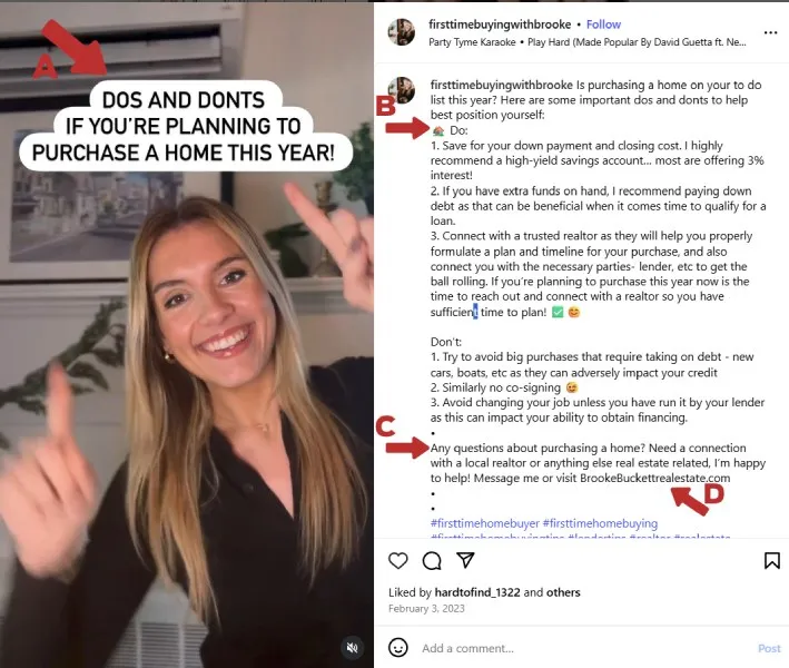 Example Instagram ad showcasing the elements to include in an effective ad.