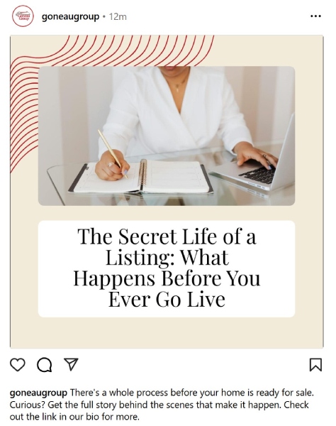 Stock image of woman working with text about what happens before a listing goes live on the market
