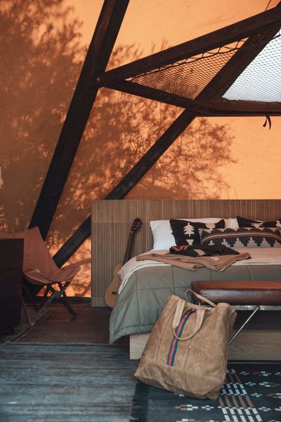 A lofted mezzanine can be used as an unconvential take on a traditional hammock.