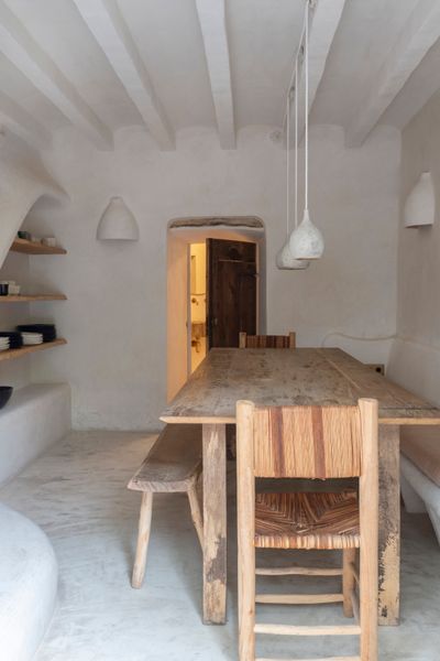 Lime mortar was chosen for the walls. The material is often utilized in restorations for it's breathability, which protects the structure from decay.
