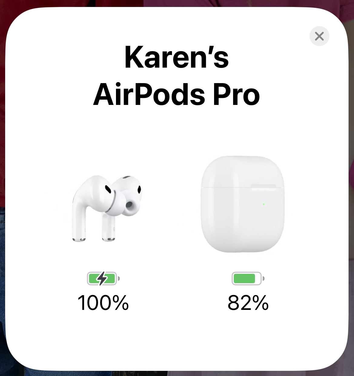 iPhone recognises AirPods