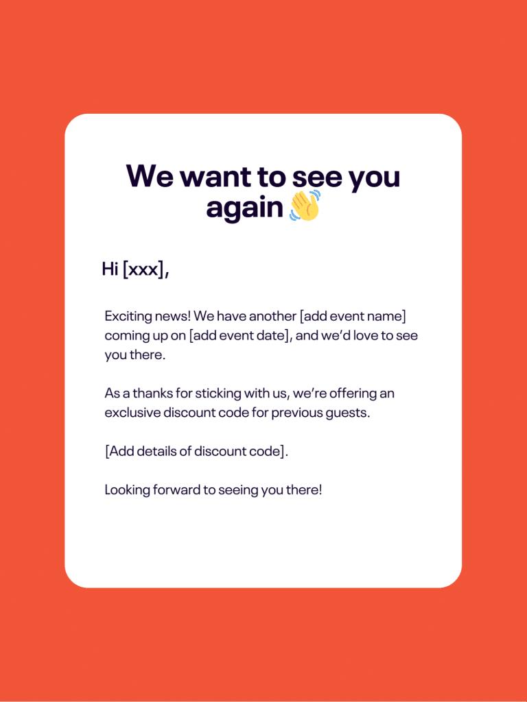 example of pre-event marketing invite