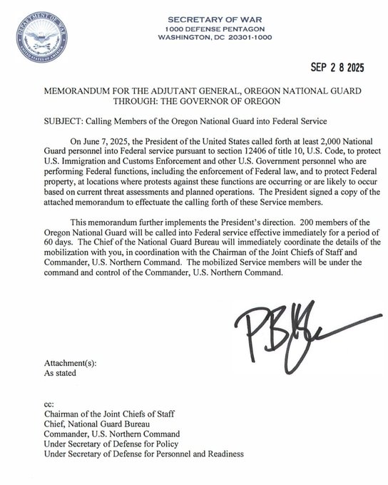 Oregon Files Suit After Hegseth Orders 200 National Guard Troops Federalized to Protect ICE Agents and Facilities in Antifa Stronghold State