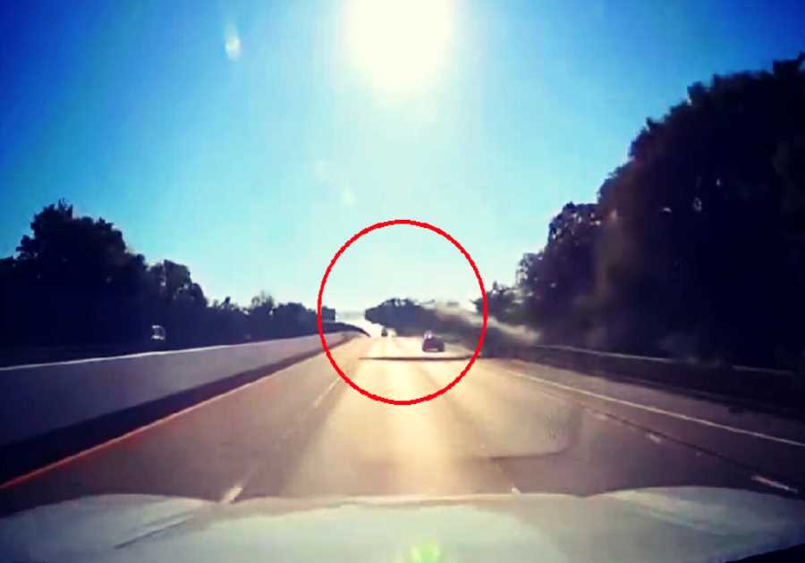 WATCH: Out-of-Control Car FLIES Across Six-Lane Highway in INSANE Footage
