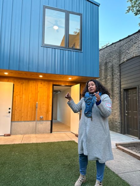 Latent Design founder and principal, Katherine Darnstadt, built a new coach house in Lakeview for a client expecting their first child and who planned to have their parent move in to help with childcare.