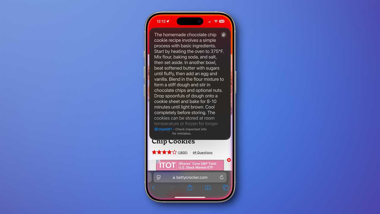 ChatGPT web summary