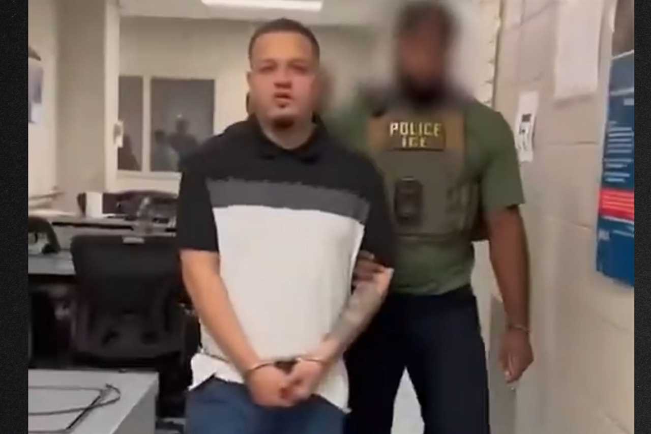 El Salvadoran illegal immigrant Kilmar Abrego Garcia is escorted through an Immigration and Customs Enforcement facility Monday.