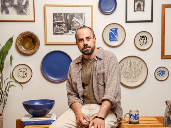 East Fork cofounder Alex Matisse poses with the ceramics company’s Matisse collection.