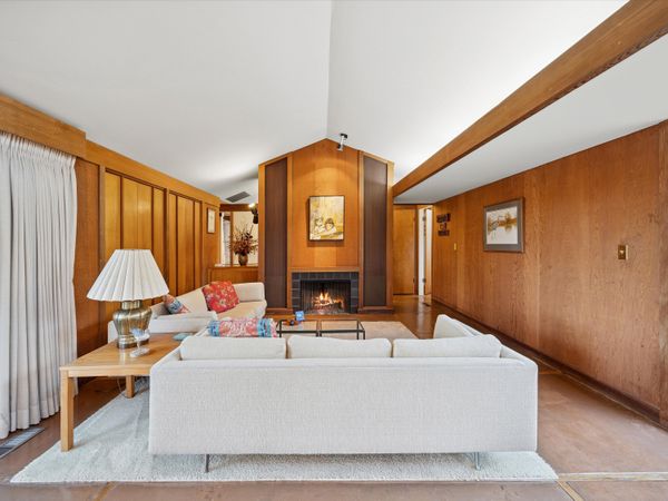 Wood inlays divide the polished concrete floors.