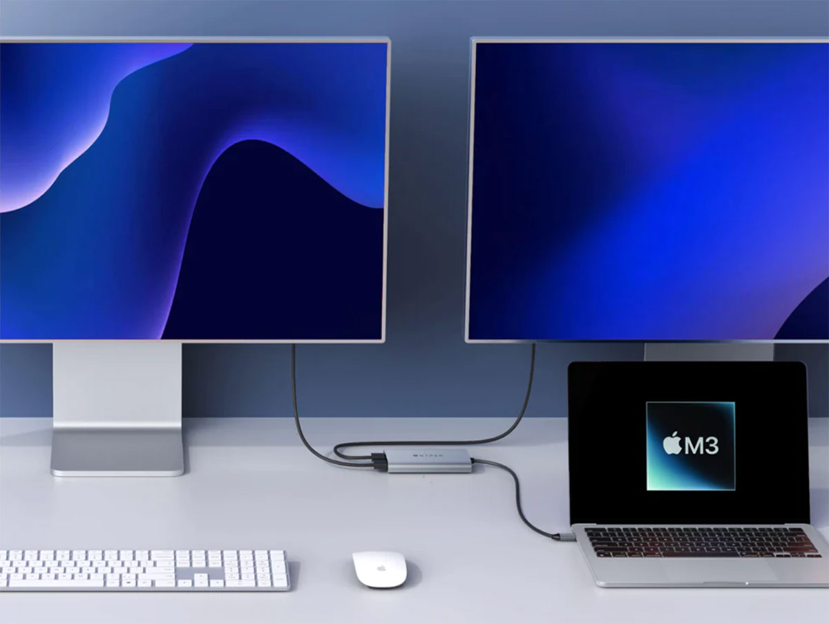 Hyperdrive Dual 4K HDMI Adapter – one 4K display at 60Hz, one 4K display at 30Hz